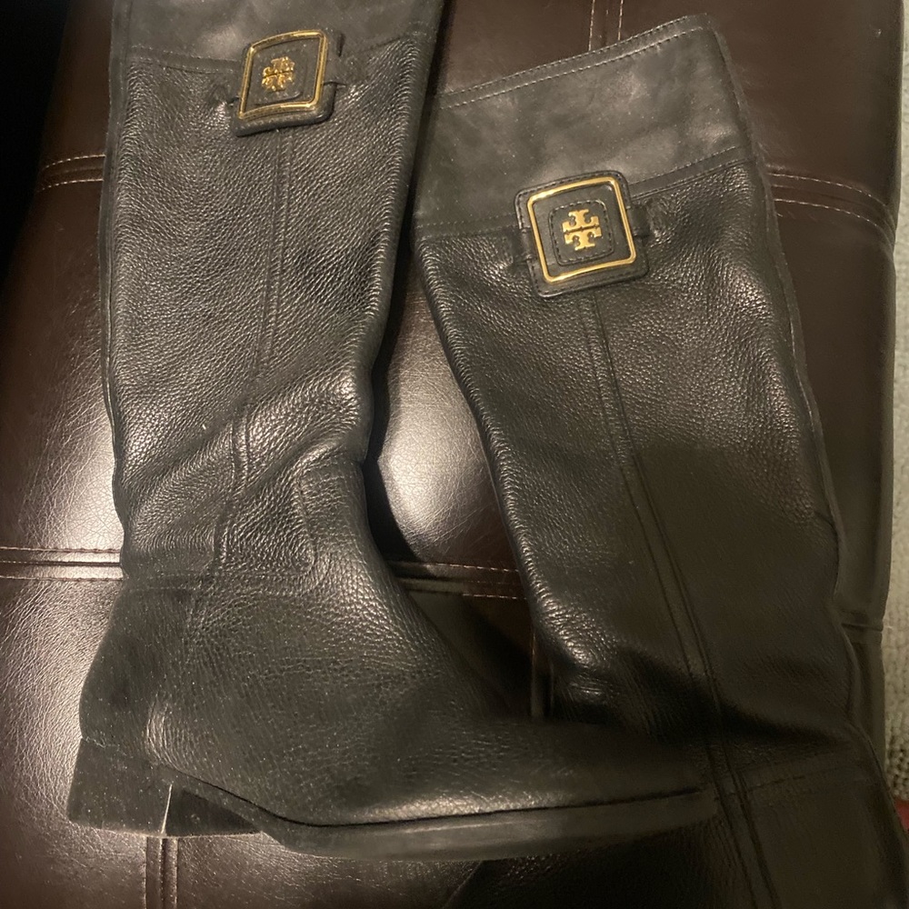 Tory Burch black boots almost new condition.